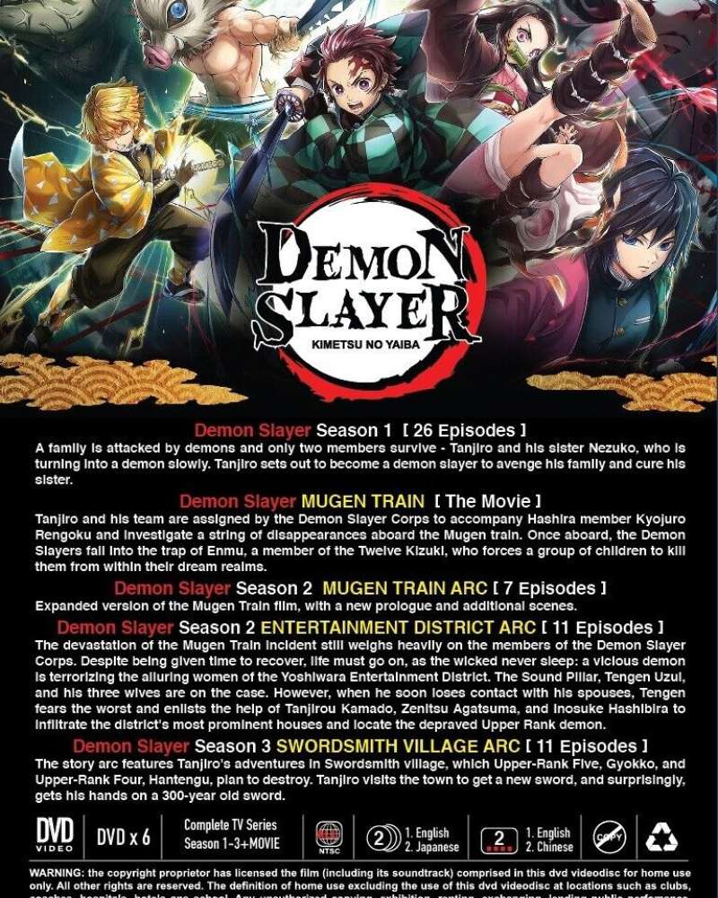 DVD Demon Slayer Kimetsu No Yaiba The Movie:Mugen Train English Dubbed  EXPEDITE
