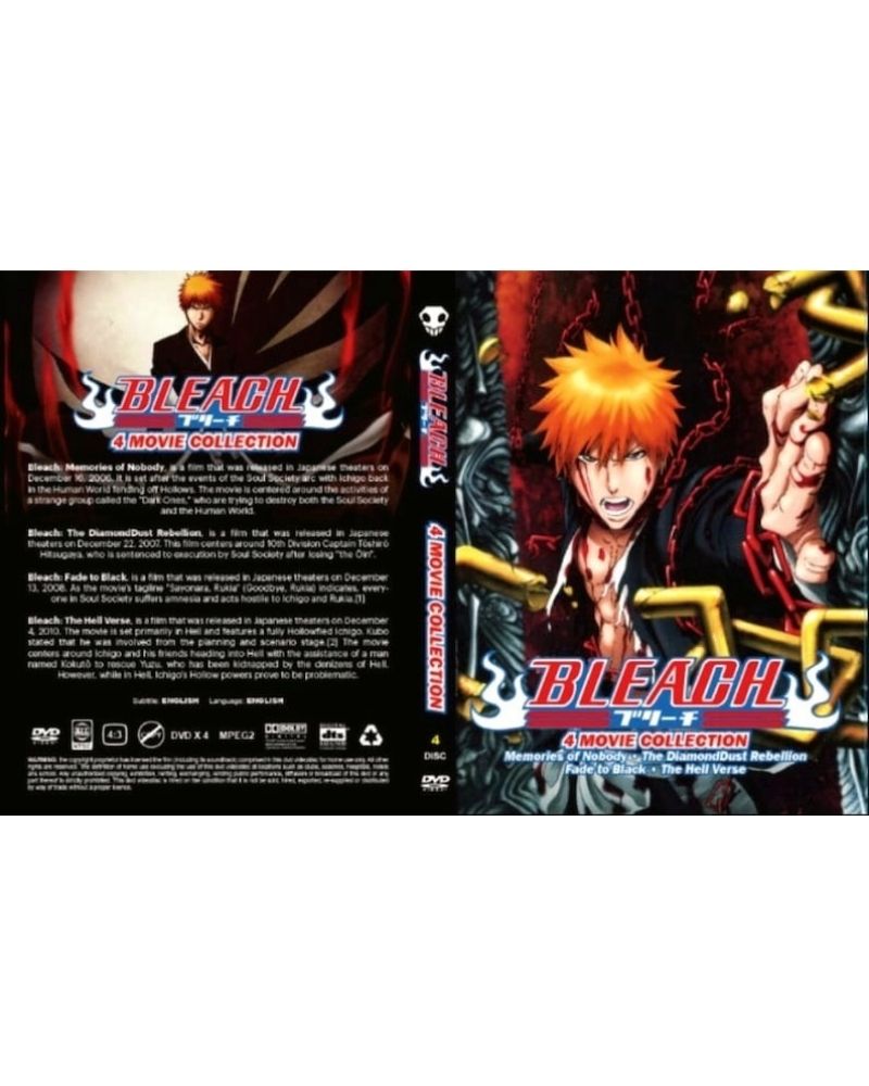 Bleach Episode 1-366 Complete Series + 4 Movies Collection Dual Audio